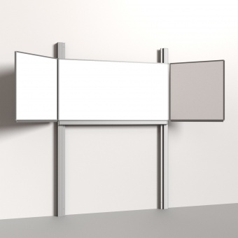 Pylonen-Klapptafel, 200x100 cm, Flügel: 100x100 cm, Stahlemaille weiß, Pylonen-Klapptafel, 200x100 cm, Flügel: 100x100 cm, Stahlemaille weiß,